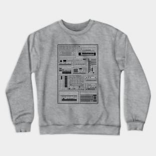 Electronic Musician Drum Machine Synth Collection Crewneck Sweatshirt